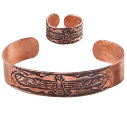 دستبند و انگشتر مسی