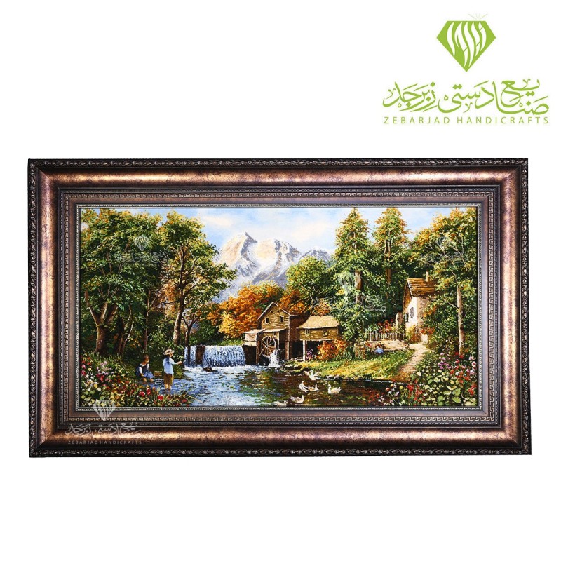 تابلو فرش چله ابریشم